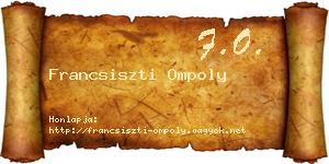 Francsiszti Ompoly névjegykártya